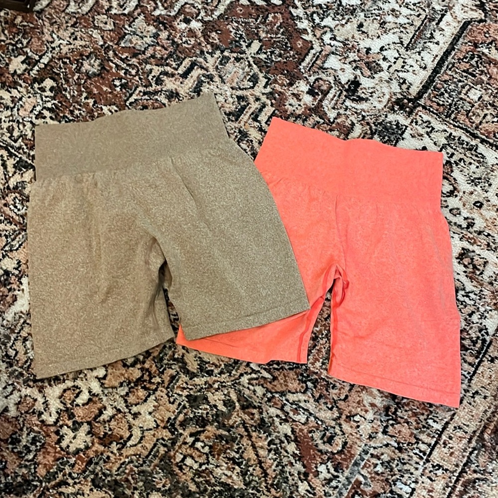 workout biker shorts set